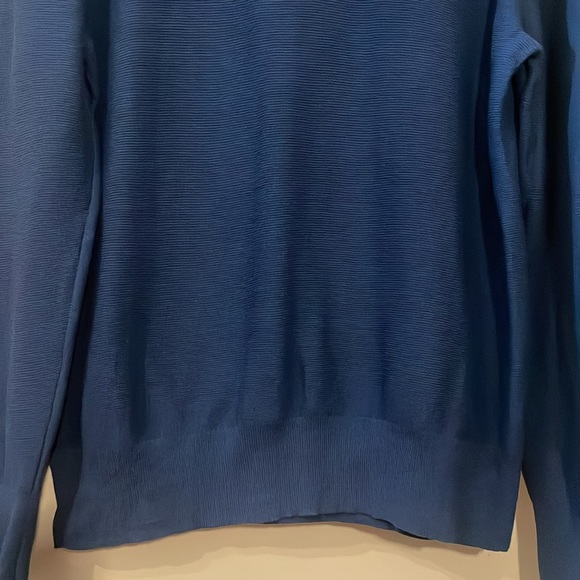 2/$30 J. Crew Blue Cotton Sweater Size Large - Picture 6 of 14